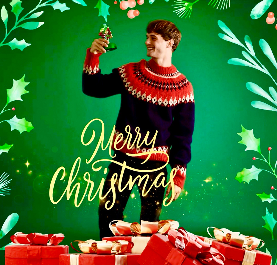 Person, Kleidung, Strickwaren, Pullover, Werbung